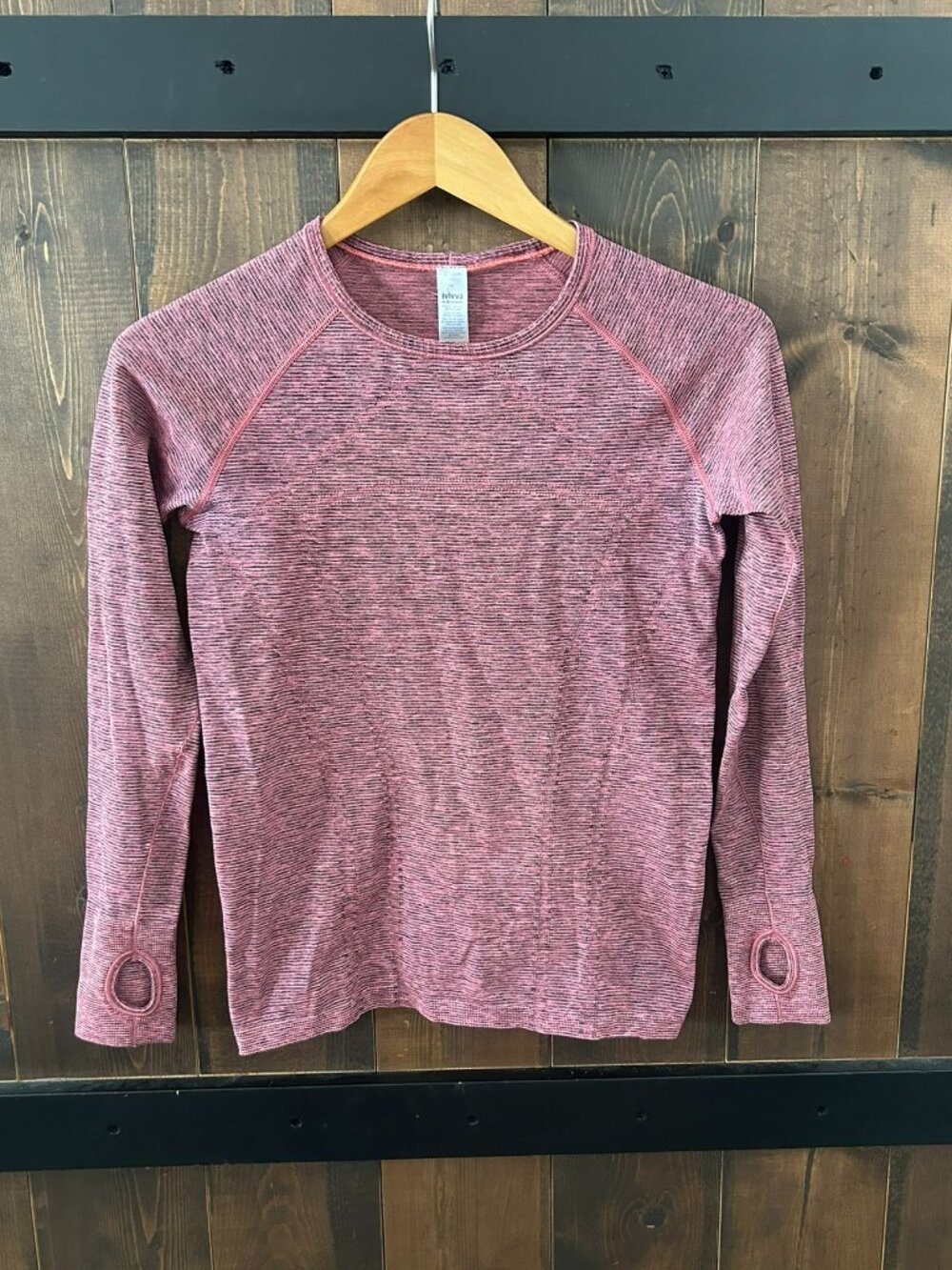 Ivivva by Lululemon Heathered Pink and Black Fly Tech Long Sleeve Youth Size 14